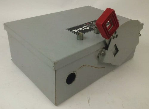 GE TH3361J MODEL 10 SAFETY SWITCH 3PH 30A 600V 20HP TYPE 1,5,12 ENCLOSURE8