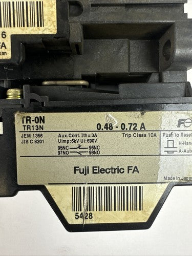 FUJI STARTER 4NC0F0#10 SC-0 3PH 5HP 600VAC COIL 100-110V 60HZ SZ-Z5 TR-0N2