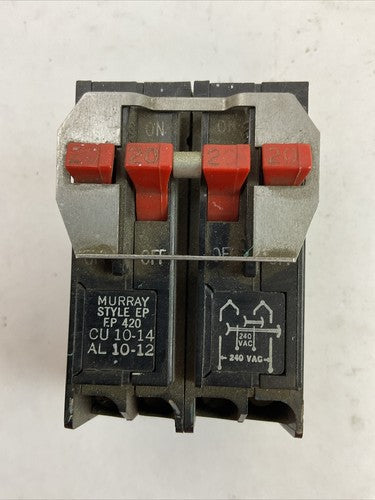 MURRAY EP420 2 DOUBLE POLES CIRCUIT BREAKER 20/20/20/20AMP 120/240VAC0
