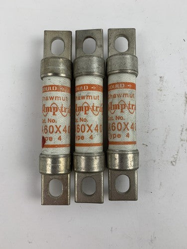 Gould Shawmut Amp-trap A60X40 Type 4 40A 600V Fuse "Lot of 3"0