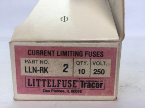 LITTELFUSE LLNRK 2 DUAL ELEMENT TIME-DELAY FUSE 250VAC 2A CLASS RK-1 (BOX OF 10)1