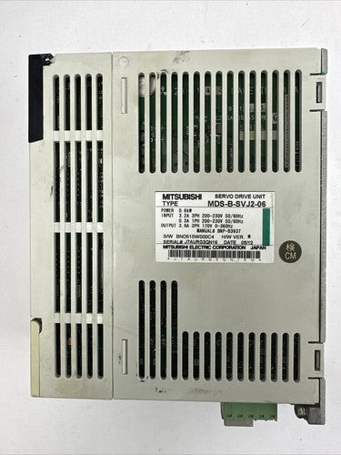 MITSUBISHI MDS-B-SVJ2-06 SERVO DRIVE H/W VER M OUTPUT 3.6A 3PH 170V POWER 0.6kW2