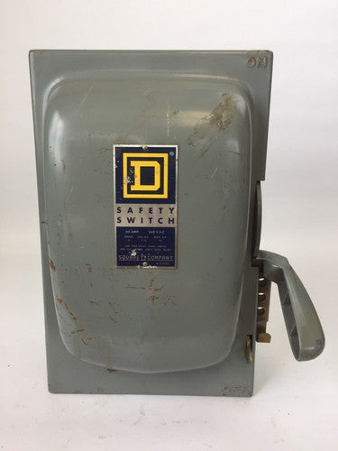 SQUARE D H322 FUSIBLE SAFETY SWITCH SERIES A1 240VAC 60AMP 15HP 3 POLE0