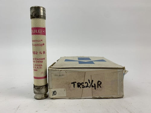 Gould Shawmut Tri-Onic TRS2 1/4R 2 1/4A 600VAC Fuse "Lot of 10"0