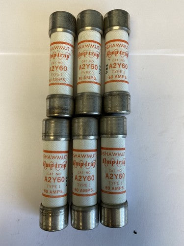 Shawmut Amp-trap A2Y60 Type 1 60A 250V Fuse "Lot of 6"0