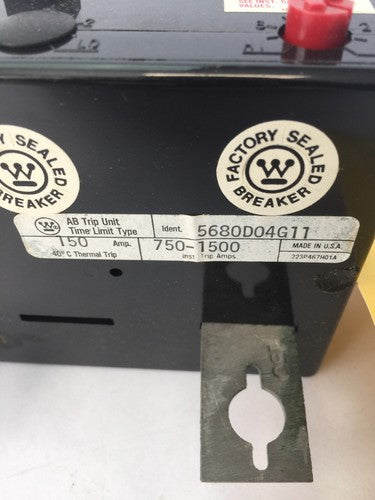 WESTINGHOUSE HLB2150T TRIP UNIT  2POLE 150AMP THERMAL TRIP 750-1500A INST. TRIP3