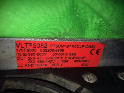 DANFOSS PT5CN1STR0DLF40A30 50HP VARIABLE SPEED DRIVE 50 HP VLT 50522