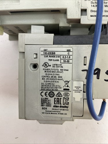 ALLEN BRADLEY STARTER (100-C09Z*10 COIL 24VDC + 193-EEBB 0.2-1.0A)2
