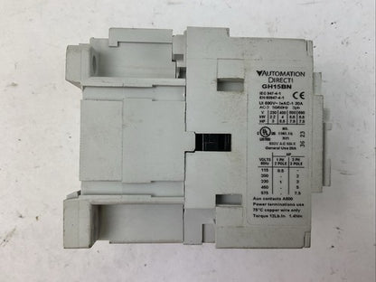 AUTOMATIONDIRECT GH15BN-3-10A CONTACTOR 600VAC 20A 3PH 7.5HP COIL 110-120V4