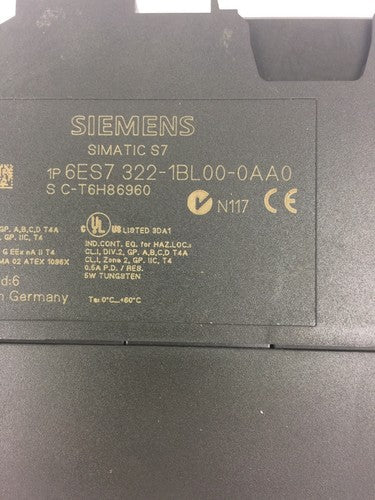 SIEMENS 6ES7 322-1BL00-0AA0 OUTPUT MODULE 1
