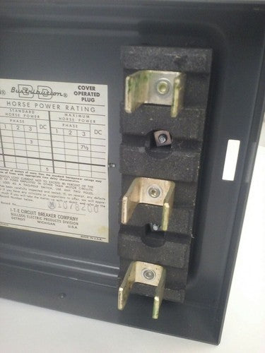 ITE BULLDOG BP321 FUSIBLE BUS PLUG BD DUCT 3PH 240V 30A 7.5HP4