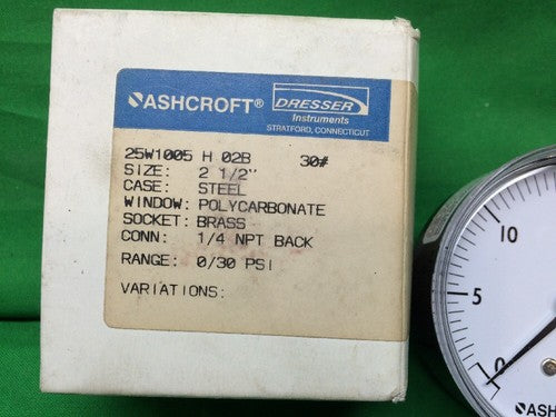 ASHCROFT 20W1005 H 02B 30PSI 2 1/2" 1/4 NPT BLACK1