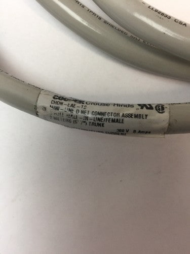 COOPER CROUSE-HINDS CHDN-EAE-T2 MINI-LINE D NET CONNECTOR ASSEMBLY 2 METERS(6'7"3