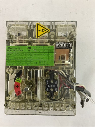 MOELLER N 6-160-CNA CIRCUIT BREAKER 600VAC 150A 3PH 125HP NHI22-NZM0