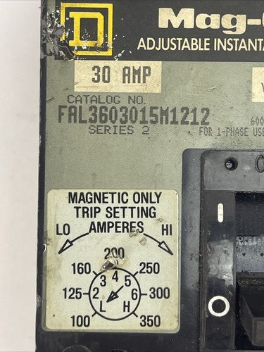 SQUARE D FAL3603015M1212 MAG-GARD ADJ INSTANTANEOUS TRIP CIRCUIT BREAKER 30A 1