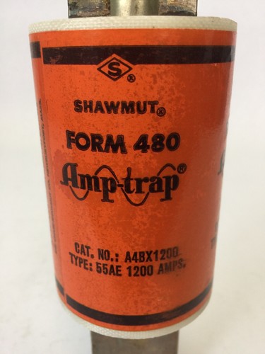 SHAWMUT AMPTRAP A4BX1200 CURRENT LIMITING FUSE 1200AMP 600VAC TYPE 55AE FORM 4802