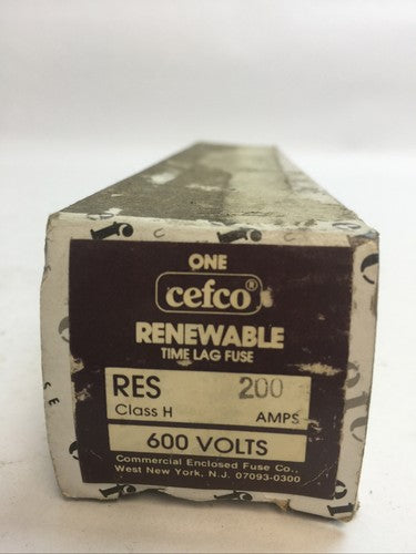 CEFCO RES200 CLASS H TIME LAG RENEWABLE FUSE 200AMP 600VAC1