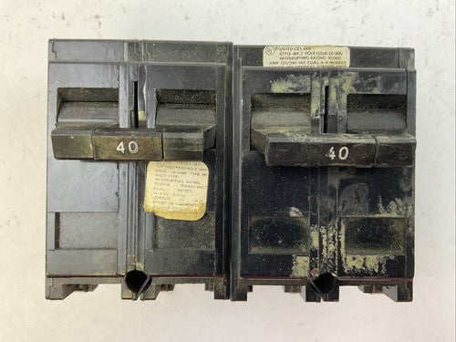 CROUSE-HINDS / MURRAY MP240 CIRCUIT BREAKER 40AMP 2POLE 120/240VAC (LOT OF 2)0
