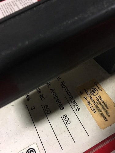 GE HIGH PRESSURE CONTACT SWITCH THPR3608 800 AMP 600 V1