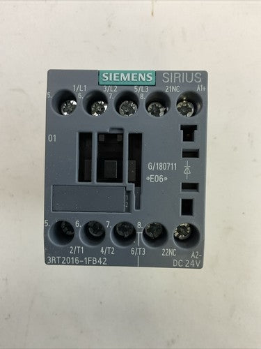 SIEMENS 3RT2016-1FB42 CONTACTOR 20A 600VAC 3PH 7.5HP COIL 24VDC1
