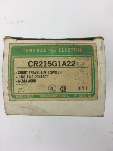 GE CR215G1A22 SHORT TRAVEL LIMIT SWITCH 1 NO 1 NC CONTACT NEMA A6000