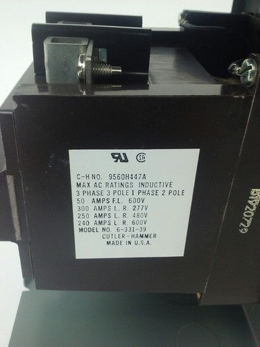 CUTLER HAMMER 9560H447-49 AC MAGNETIC CONTACTOR 9560H447A 50A 600V 3P 120V COIL4