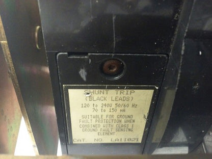 SQ. D LAL36250-1021 CIRCUIT BREAKER SHUNT TRIP,3P,250A,600V,MAG. TRIP 1250-2500A2