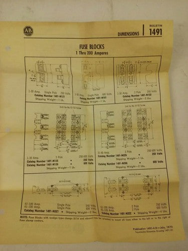 ALLEN BRADLEY 1491-N333 FUSE BLOCK,61-100A, 250- 600V, 3P, W/ X-410710, PARTS8