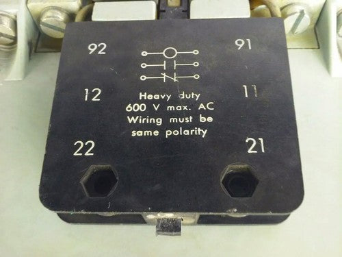 ASEA EG315-1 CONTACTOR, 3PH, 600V,100-200H.P., 270A CONT, SIZE 5,120V COIL,USED 7