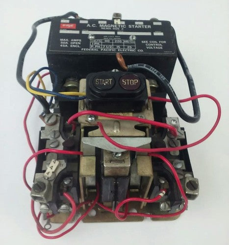 FPE AU23 4204 SER. B AC MAGNETIC STARTER 3P SIZE 2, 600V, 50A OPEN, 45A ENCL.0