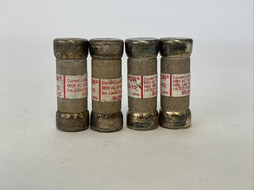 BUSSMAN JJS-10 T-TRON FUSE 10AMP 600VAC (LOT OF 4)4