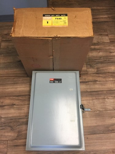 FPE 7232 NON-FUSIBLE GENERAL DUTY SAFETY SWITCH 240VAC 250VDC 200AMP 60HP 3 WIRE0