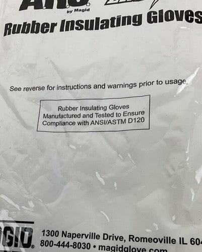 MAGID ARC RUBBER INSULATING GLOVES DPL LINEPRO 9 1/2 ANSI/ASTM D 120 1000VAC9