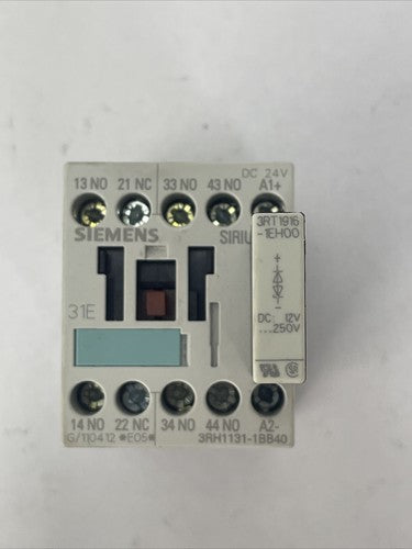 SIEMENS 3RH1131-1BB40 CONTACTOR 10A 240VAC 3RT1916-1EH00 SURGE SURPRESSOR 12-2500