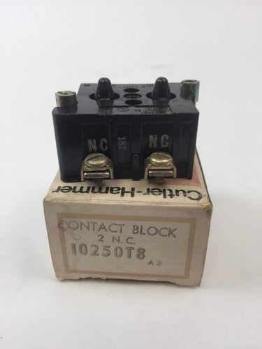 CUTLER HAMMER 10250T8 CONTACT BLOCK 2 N.C.0