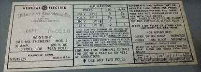 GENERAL ELECTRIC TH3361RHCV REPLACEMENT COVER RAINTIGHT, TYPE TH, TH3361RH5