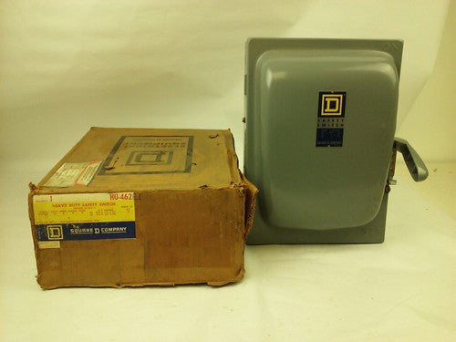 SQ. D HU462EI, SER. A1, H.D. SAFETY SWITCH, 60A, 240/480/600V, 2PH, NON FUSIBILE0