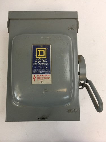 SQUARE D H221NRB SERIES D1 FUSIBLE SAFETY SWITCH 30A 240VAC 125/250VDC 2POLE 0