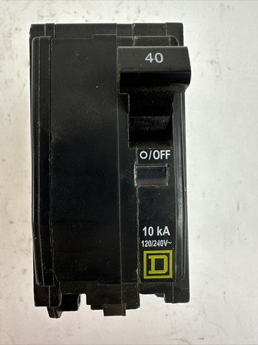 SQUARE D QOB240 CIRCUIT BREAKER 120/240VAC 2POLE 40AMP 10kA0