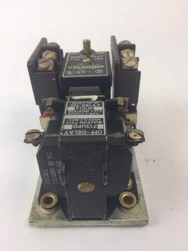 SYLVANIA 713UPA76 A.C. PNEUMATIC TIMING RELAY 10A 600VAC COIL 110-120V 60HZ3