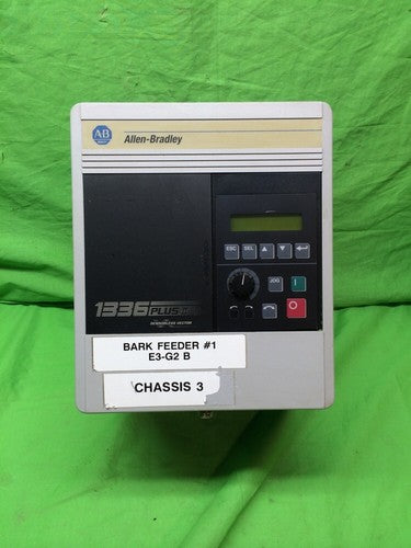 ALLEN BRADLEY FREQUENCY DRIVE 1336F-BRF50-AN-EN 1201-HCS1 5HP, 1201-HCS1, 5V0