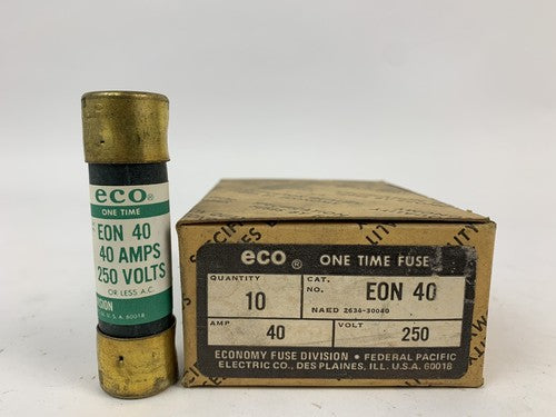Economy Fuse One-Time EON40 40A 250V Fuse "Lot of 10"0