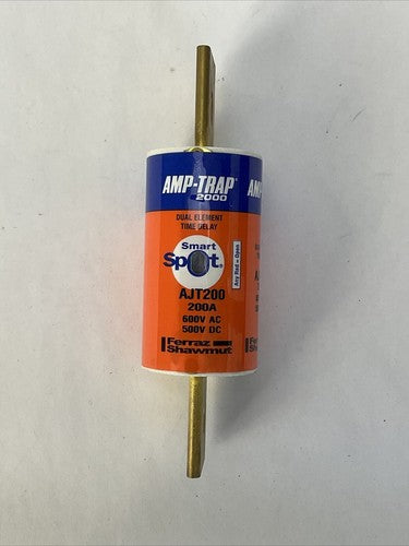 FERRAZ SHAWMUT AJT200 AMP-TRAP 2000 SMART SPOT FUSE 200A 600VAC 500VDC DUAL0