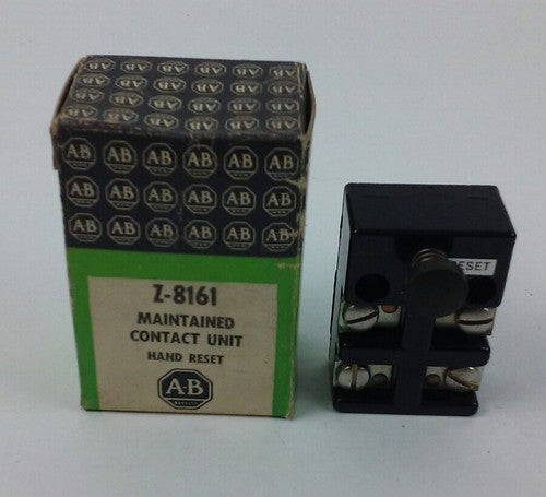 ALLEN BRADLEY, Z-8161, MAINTAINED CONTACT UNIT, HAND RESET, NEW IN BOX0