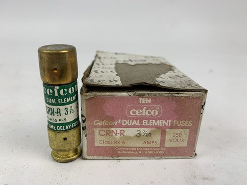 Cefco Dual Element CRN-R 3 2/10 3 2/10A 250V Fuse "Lot of 10"0