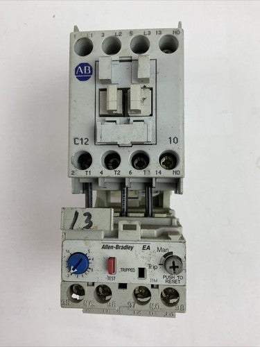 ALLEN BRADLEY STARTER (100-C12*10 SER A 600VAC 25A 193-EA1EB SER B 1.6-5.0A)0