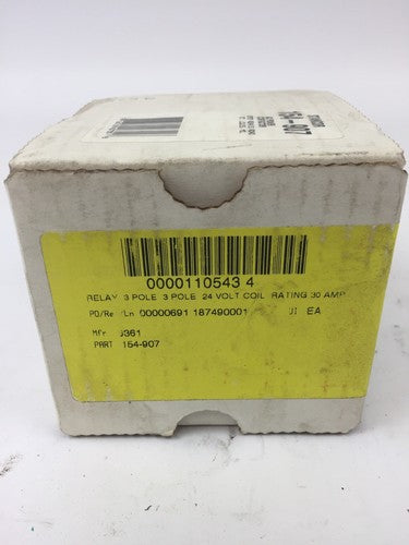 STANCOR 154-907 AC POWER CONTACTOR 154-C2A3 24V COIL 30 AMP3
