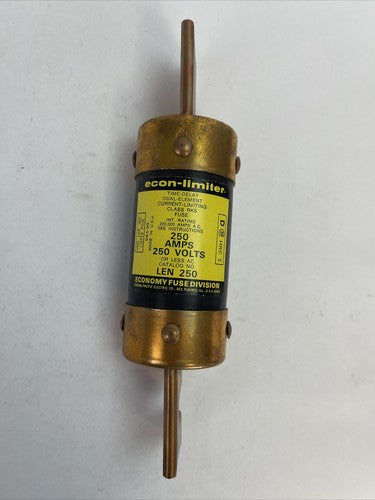 ECONOMY LEN 250 ECON-LIMITER FUSE 250A 250VAC TIME DELAY DUAL ELEMENT CURRENT0