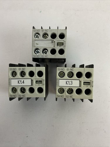 SIEMENS 3RH1911-1FA11 AUXILIARY CONTACT BLOCK 10A 240V GEN. USE (LOT OF 3)0