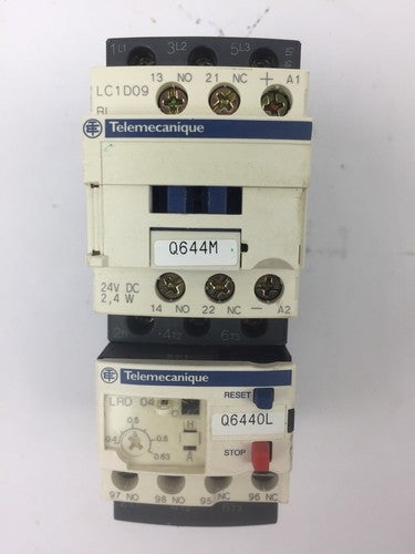 TELEMECANIQUE LC1D09BL CONTACTOR LRD04 OVERLOAD RELAY LAD4TBDL 24V0